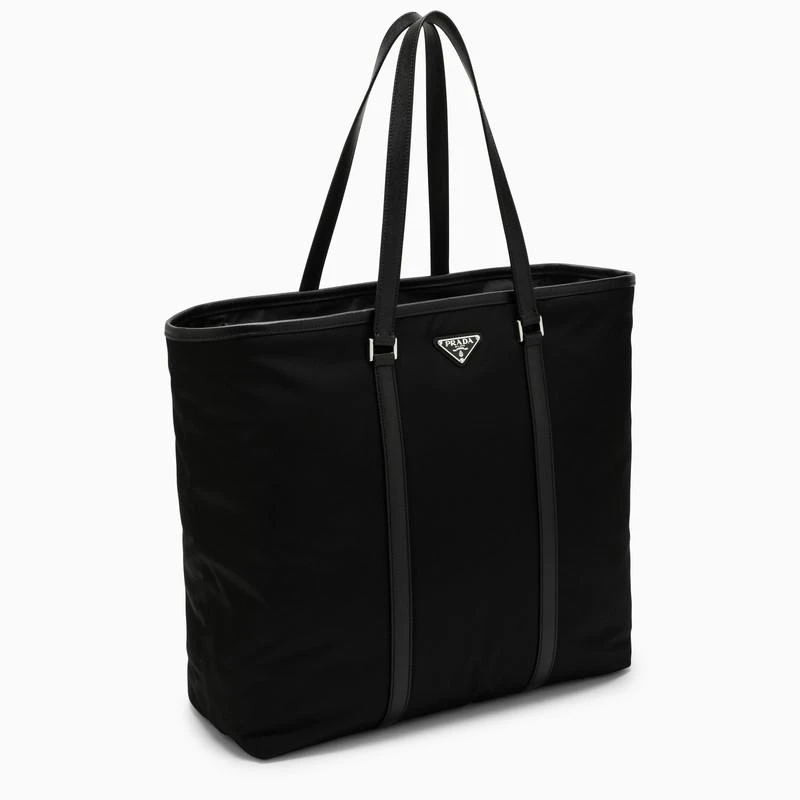 商品Prada|Black Re-Nylon and leather tote bag,价格¥13836,第3张图片详细描述