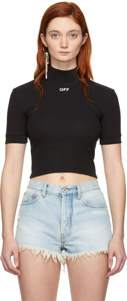 商品Off-White|Black Rib Cropped T-Shirt,价格¥1295,第1张图片