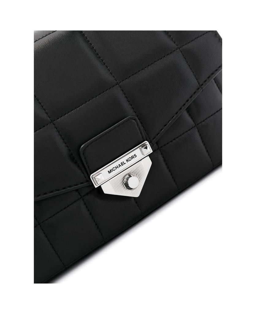 商品Michael Kors|Soho Black Quilted Leather Shoulder Bag With Silver Details Woman,价格¥2617,第5张图片详细描述