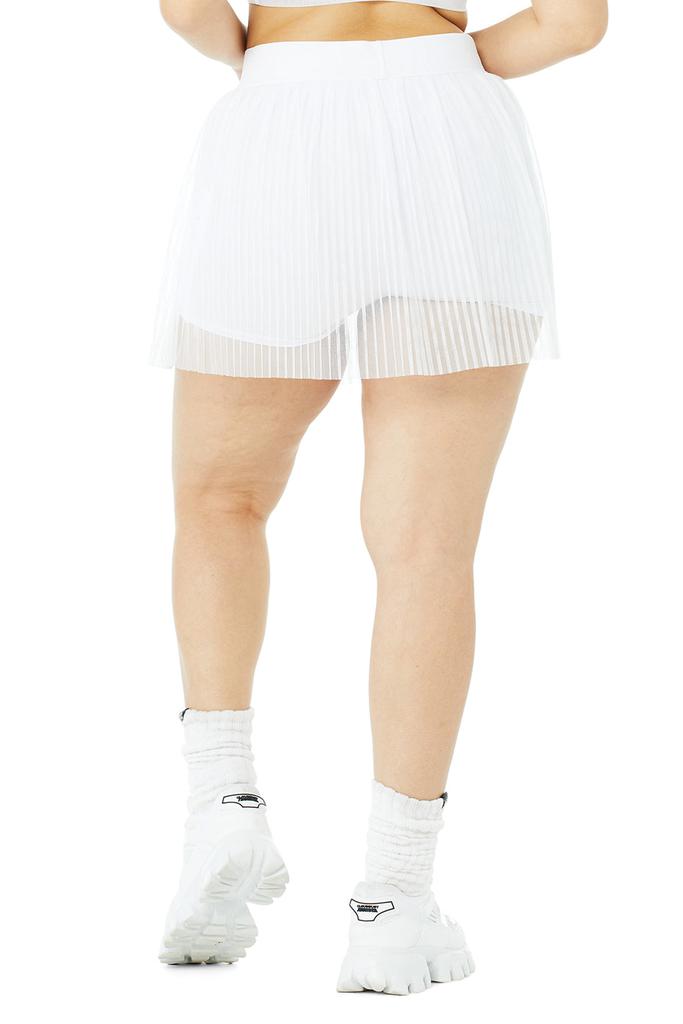 Mesh Flirty Tennis Skirt - White商品第7张图片规格展示