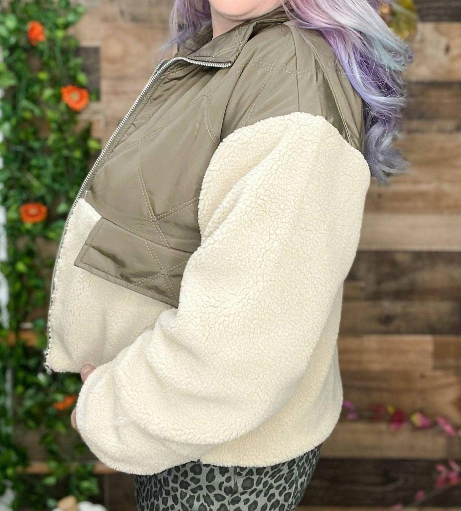商品Lush|Nylon Teddy Zip Up Jacket in Multi,价格¥335,第4张图片详细描述
