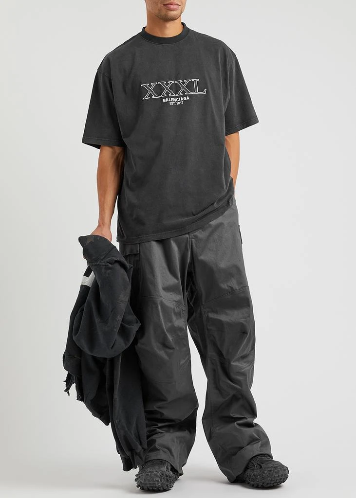 商品Balenciaga|XXXL logo-embroidered cotton T-shirt,价格¥2779,第4张图片详细描述