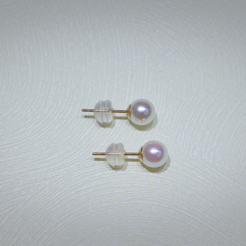 18Kakoya珍珠耳钉5-5.5mm商品第3张图片规格展示