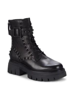 Lucas Studded Leather Combat Boots商品第2张图片规格展示