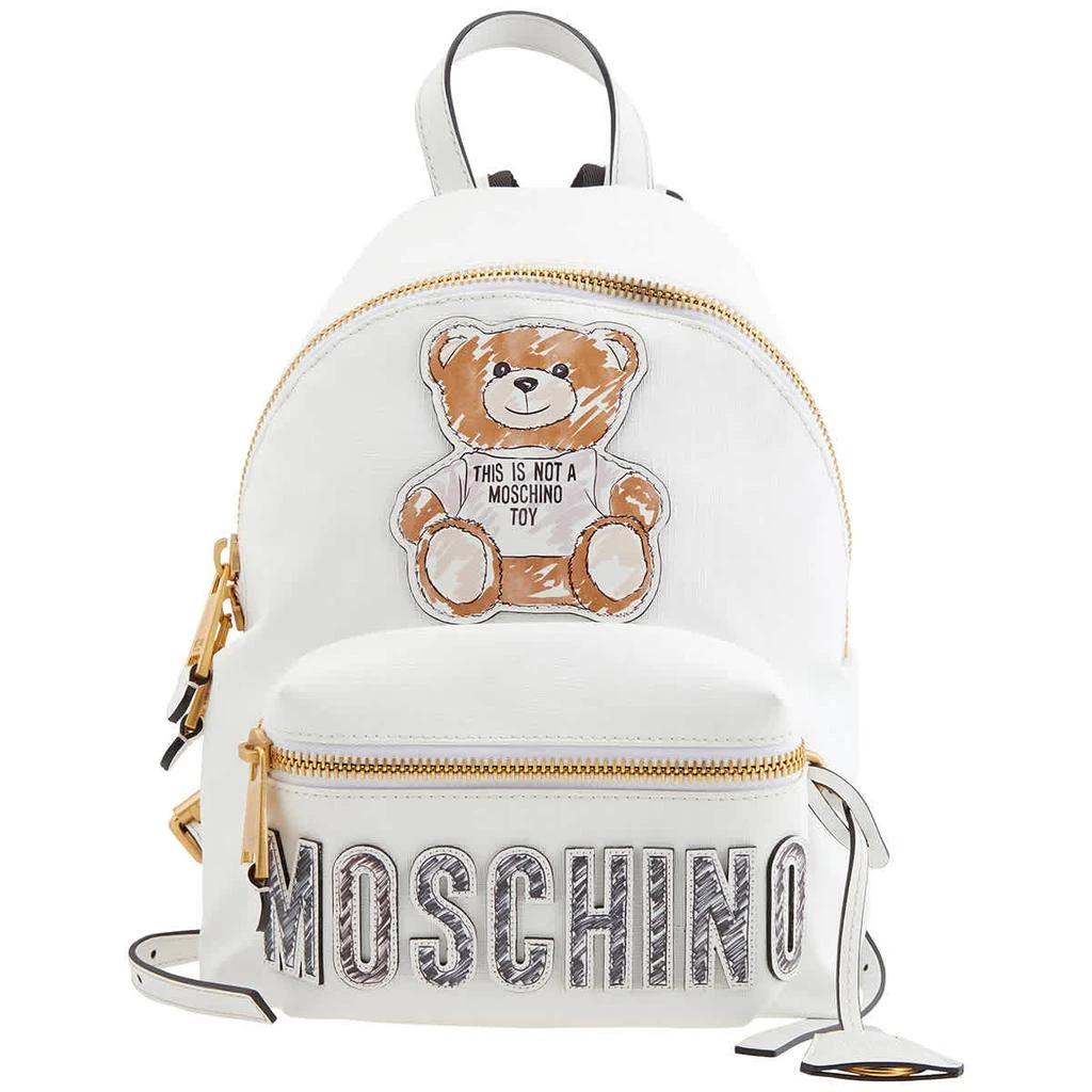 商品Moschino|Moschino Ladies White Couture Teddy Bear Faux Leather Backpack,价格¥3519,第2张图片详细描述