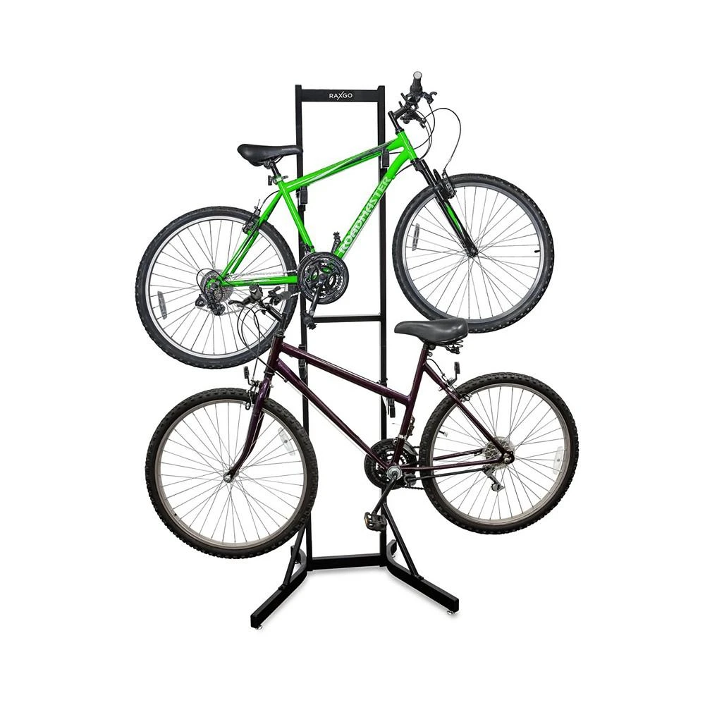 商品Raxgo|Freestanding Garage Bike Rack, 2 Bike Rack with Hooks,价格¥968,第1张图片