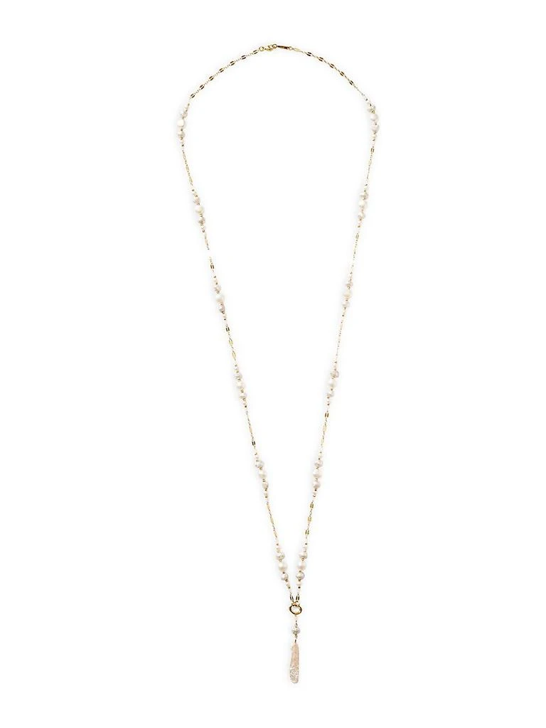商品Chan Luu|Chan Luu 18K-Gold-Plated, Moonstone & Pearl Pendant Necklace,价格¥1619,第1张图片