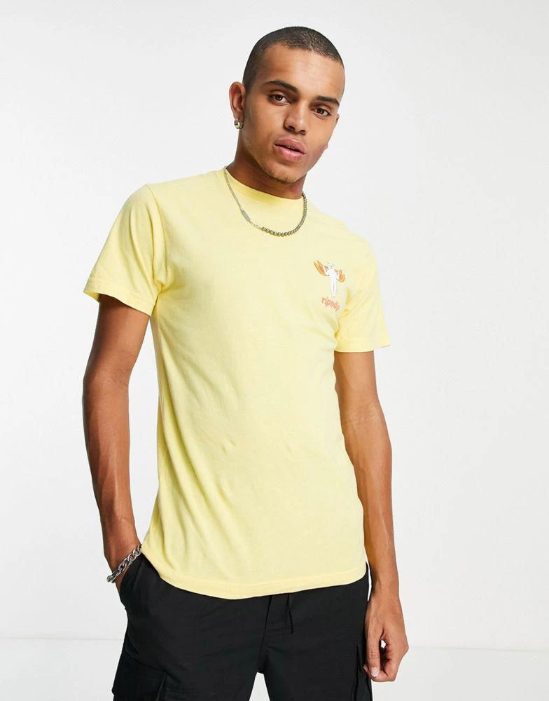 商品Rip N Dip|RIPNDIP heady angel back print t-shirt in yellow,价格¥186,第2张图片详细描述