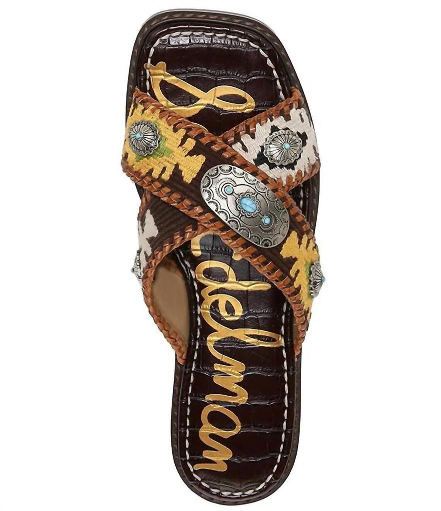 商品Sam Edelman|Needlepoint Southwestern Sandal in Brown,价格¥754,第6张图片详细描述