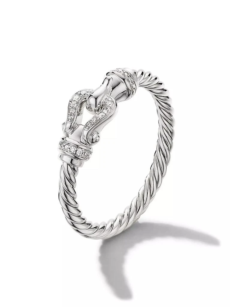 商品David Yurman|Petite Buckle Ring In 18K White Gold,价格¥7457,第3张图片详细描述