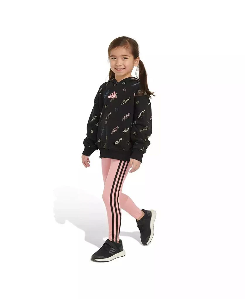 商品Adidas|Little & Toddler Girls Long Sleeve Printed French Terry Pullover Legging, 2-Piece Set,价格¥237,第2张图片详细描述