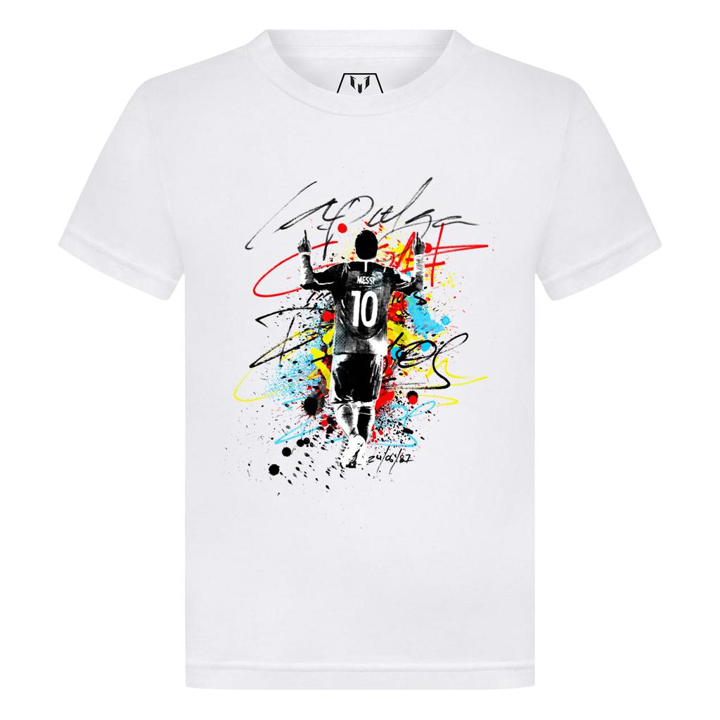 Messi La Pulga Paint Splash Kid's Graphic T-Shirt商品第4张图片规格展示