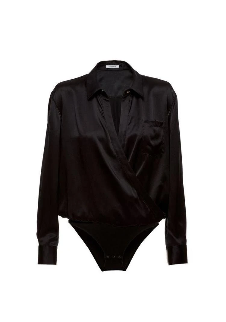 商品Alexander Wang|丝绸长袖衬衣式连体衣,价格¥1462,第2张图片详细描述
