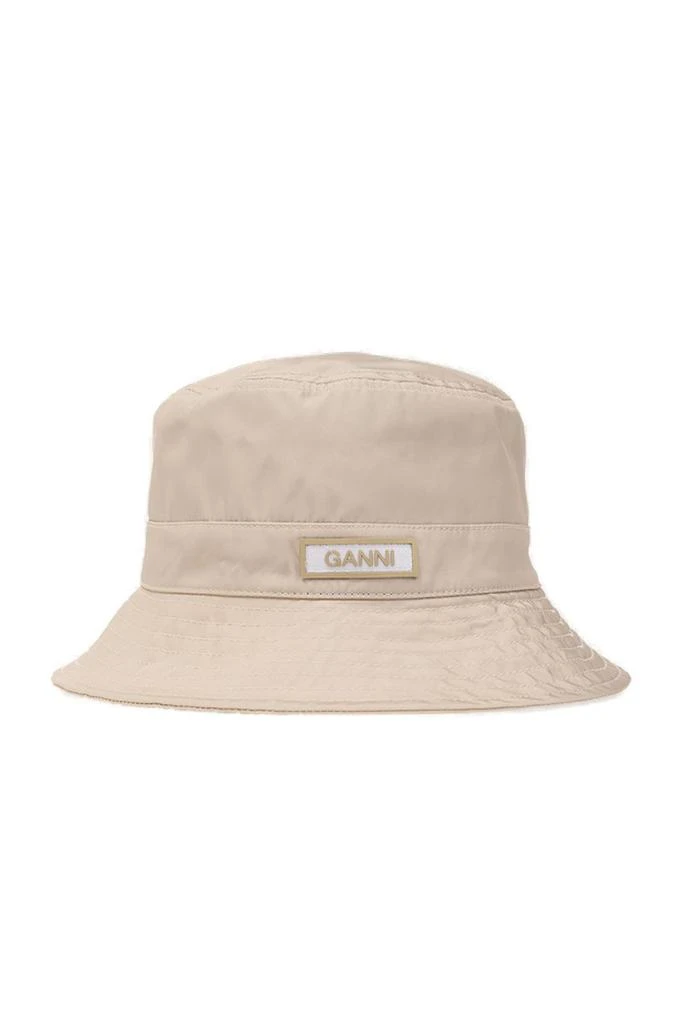 商品Ganni|Ganni Logo-Patch Wide-Brim Bucket Hat,价格¥609,第1张图片