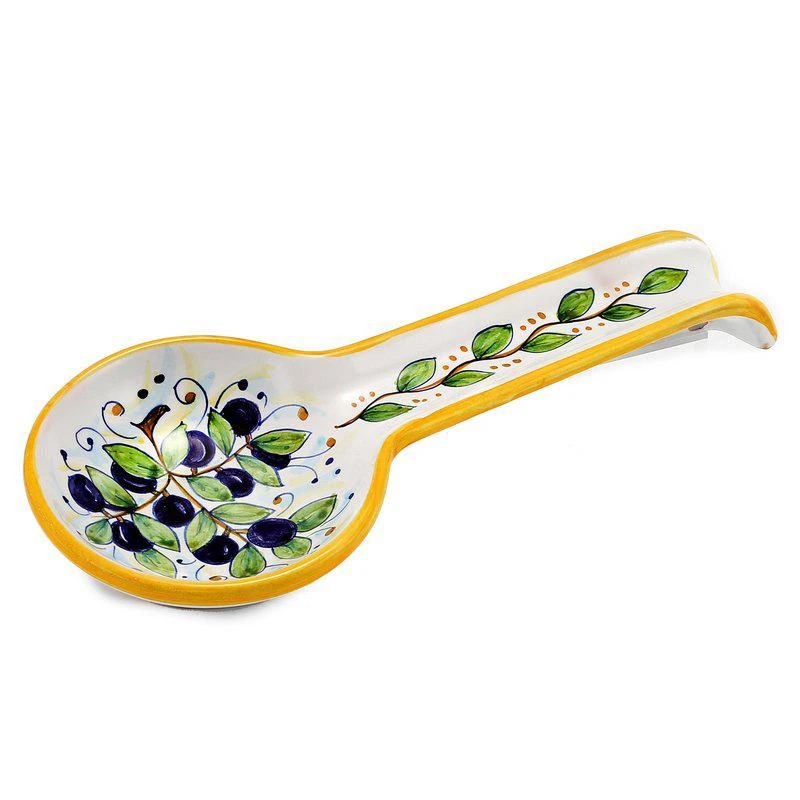 商品Artistica - Deruta of Italy|Deruta: Spoon Rest Olive (Also Wall Hung),价格¥514,第1张图片