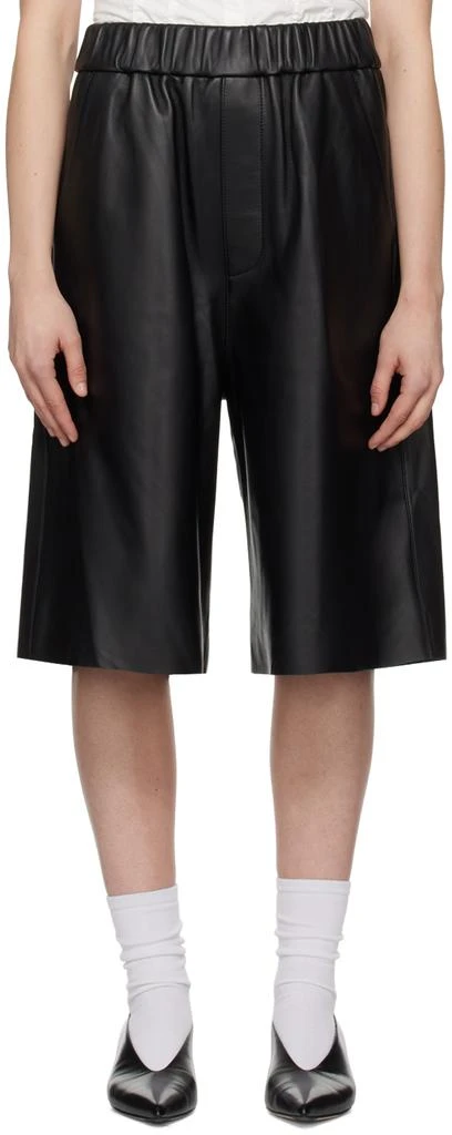 商品AMI|Black Bermuda Leather Shorts,价格¥11320,第1张图片