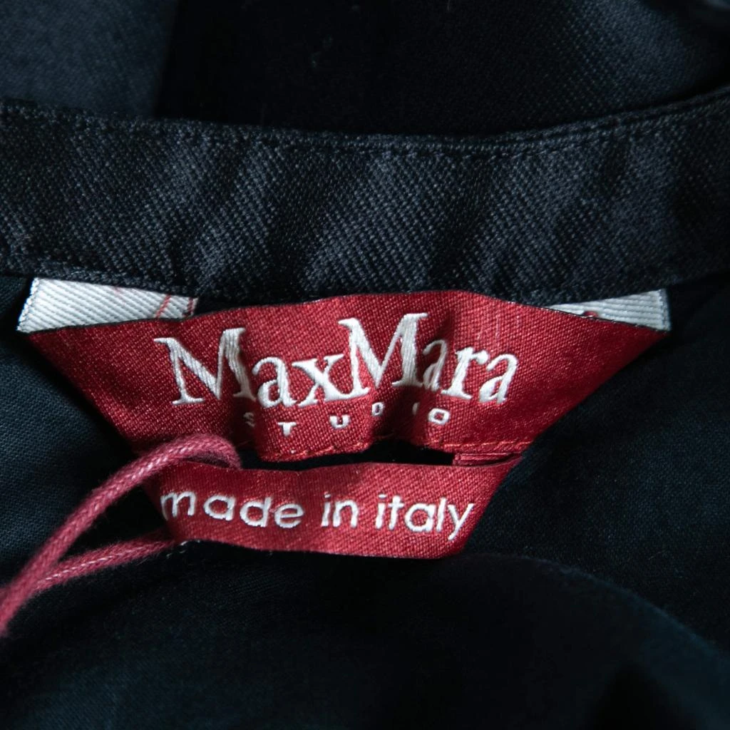 商品[二手商品] Max Mara|Max Mara Studio Black Cotton And Paneled Mesh Shift Dress M,价格¥1422,第4张图片详细描述