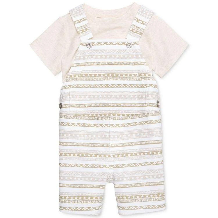 商品First Impressions|2-Pc. T-Shirt & Striped Overall Set, Baby Boys (0-24 months), Created for Macy's,价格¥42,第1张图片