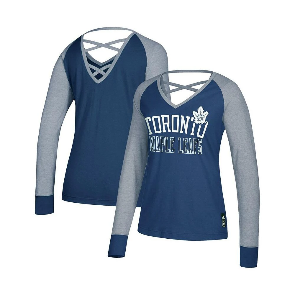 商品Adidas|Women's Blue Toronto Maple Leafs Contrast Long Sleeve T-shirt,价格¥309,第1张图片