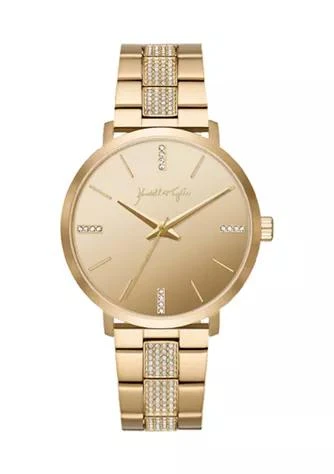 商品KENDALL & KYLIE|Gold Tone Metal Stone Studded Link Analog Watch,价格¥563,第1张图片