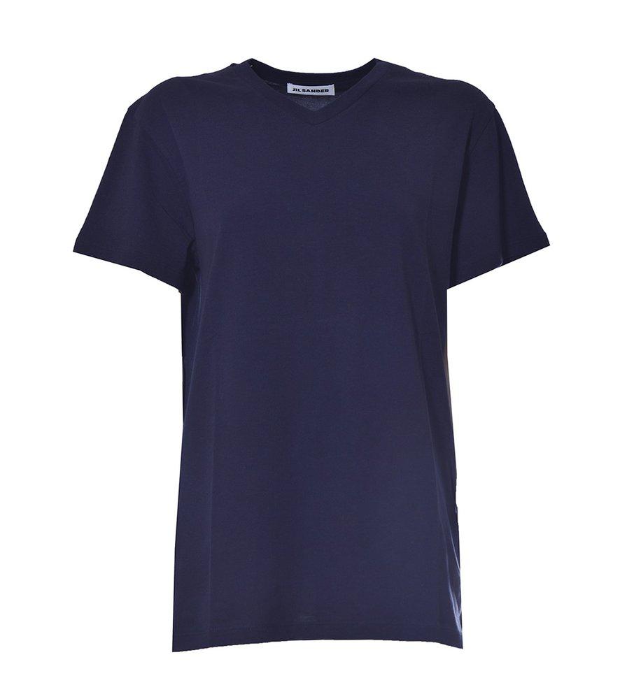 Jil Sander V-Neck Straight Hem T-Shirt商品第1张图片规格展示