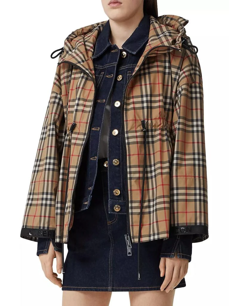 商品Burberry|Bacton Hooded Check Logo Coat,价格¥10115,第4张图片详细描述