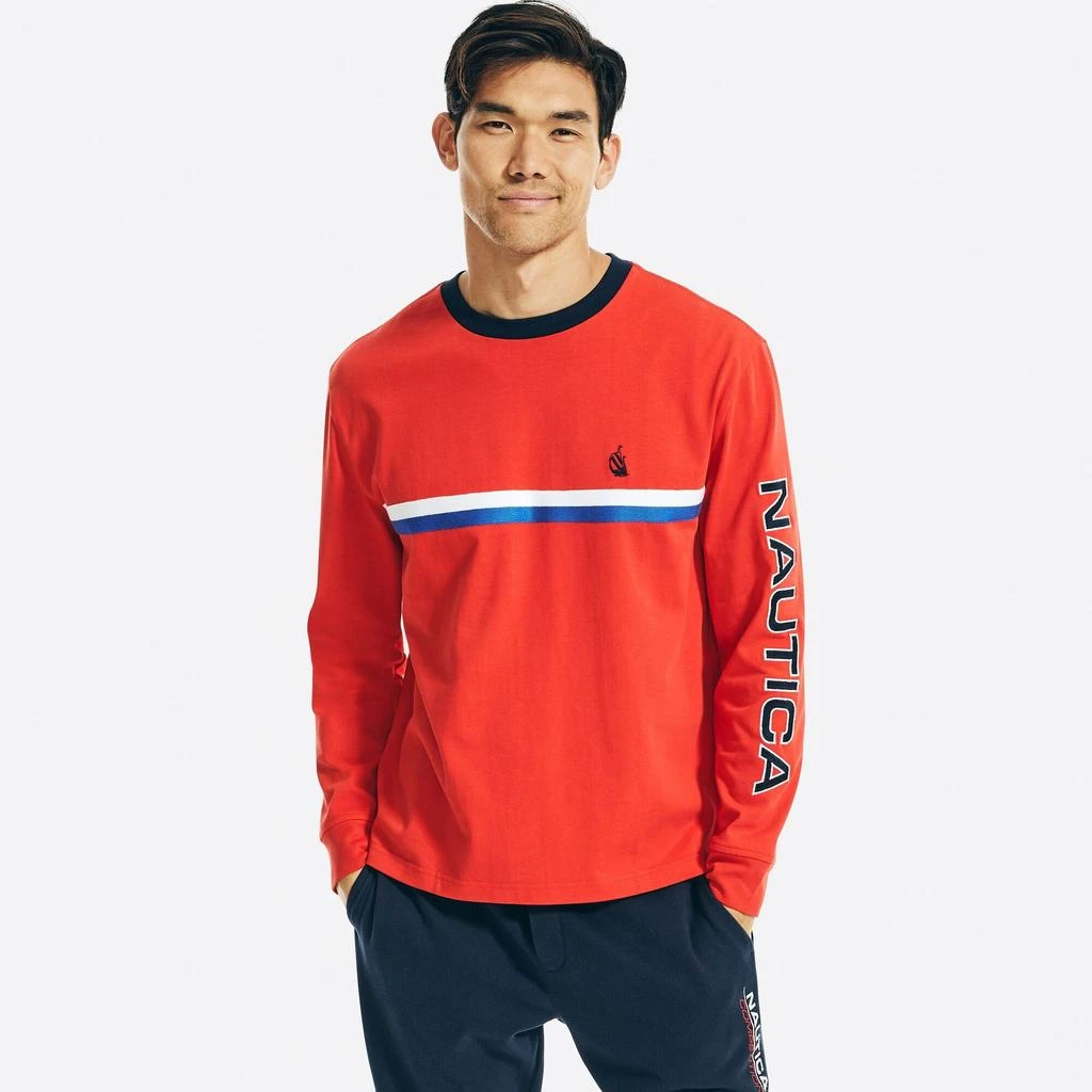 商品Nautica|Nautica Mens Reissue Chest-Stripe Long Sleeve T-Shirt,价格¥159,第2张图片详细描述