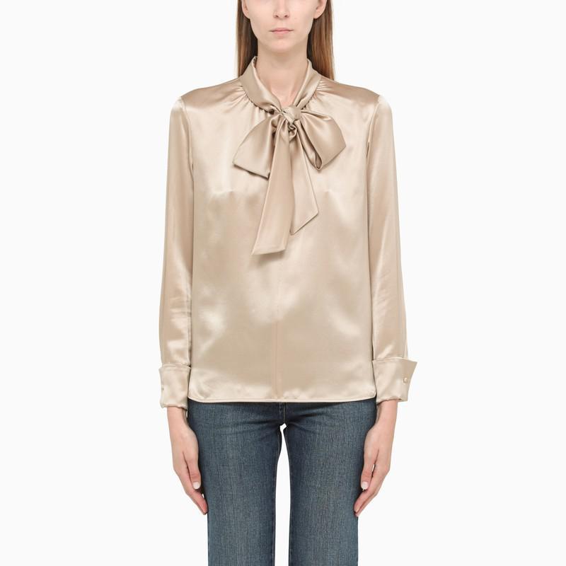 商品Max Mara|Beige silk satin shirt,价格¥2554,第1张图片
