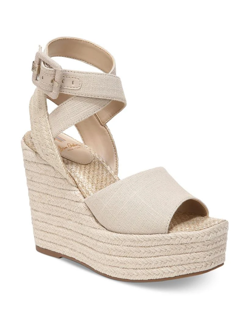 商品Sam Edelman|Women's Vada Square Toe Espadrille Wedge Heel Platform Sandals,价格¥706,第1张图片