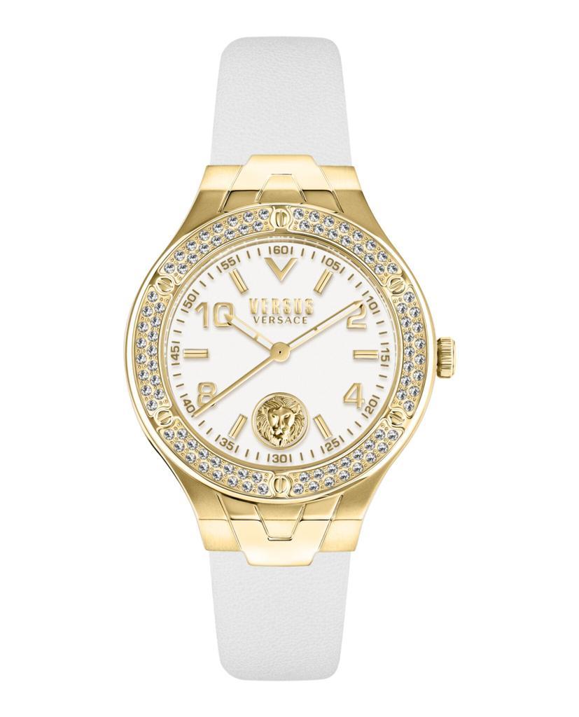 商品Versus Versace|Vittoria Crystal Leather Watch,价格¥1665,第1张图片