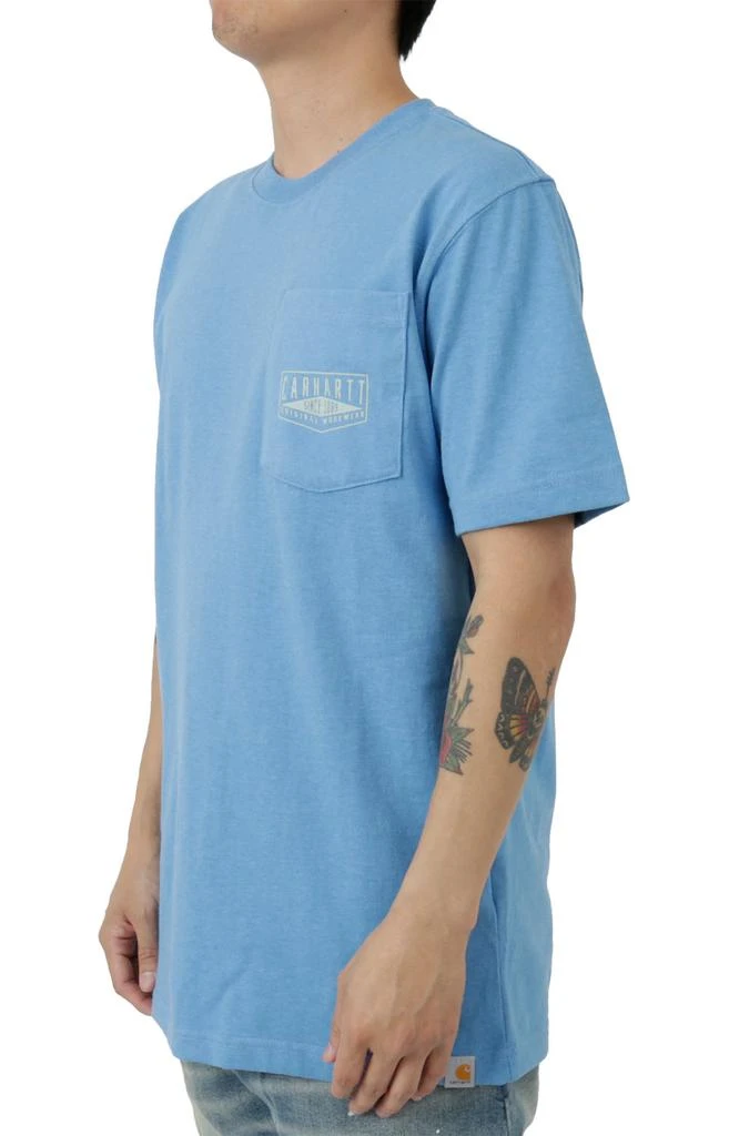 商品Carhartt|(105176) Loose Fit Heavyweight Short Sleeve Workwear Graphic T-Shirt - Blue Lagoon Heather,价格¥79,第3张图片详细描述