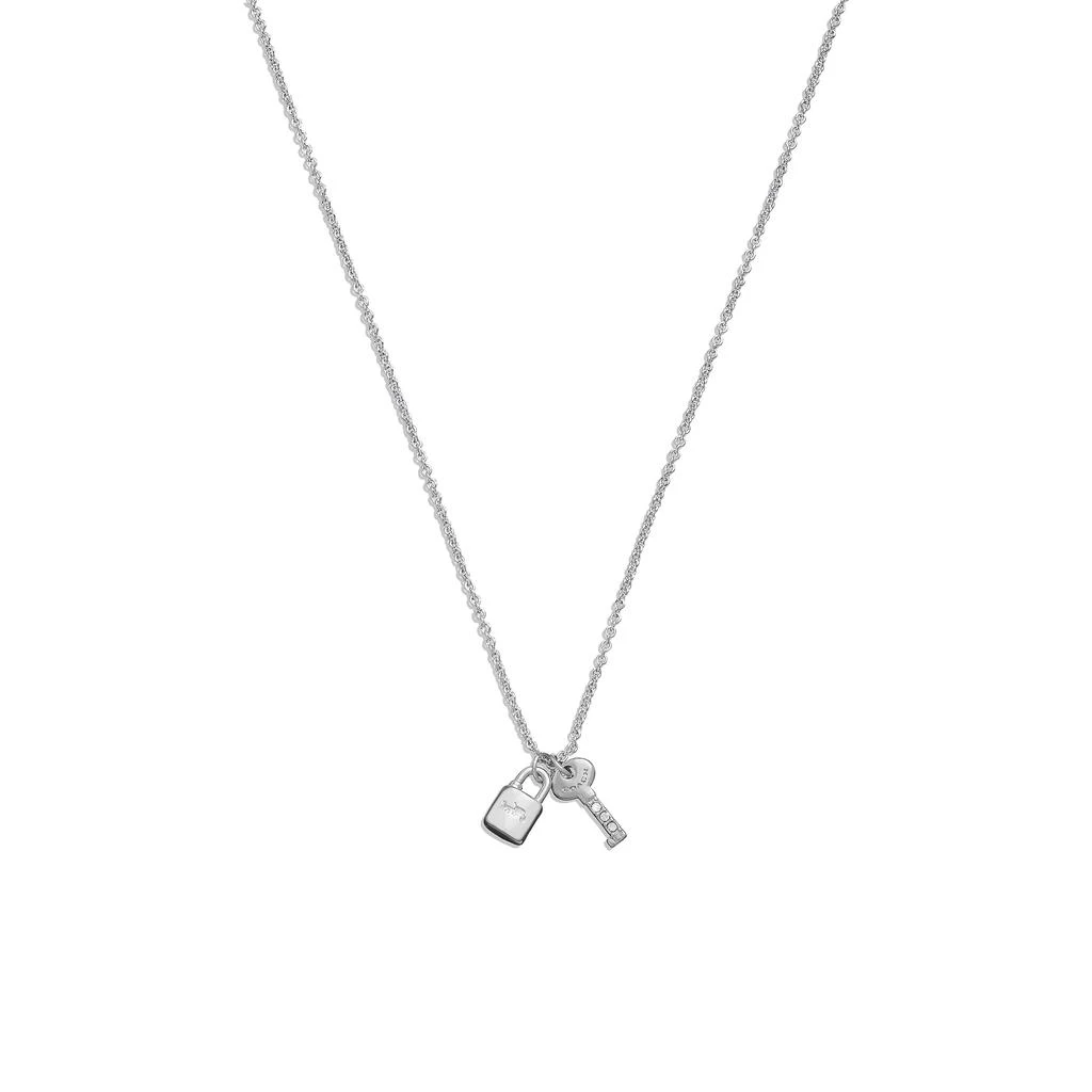 商品Coach|Signature Lock & Key Charm Pendant Necklace,价格¥501,第1张图片