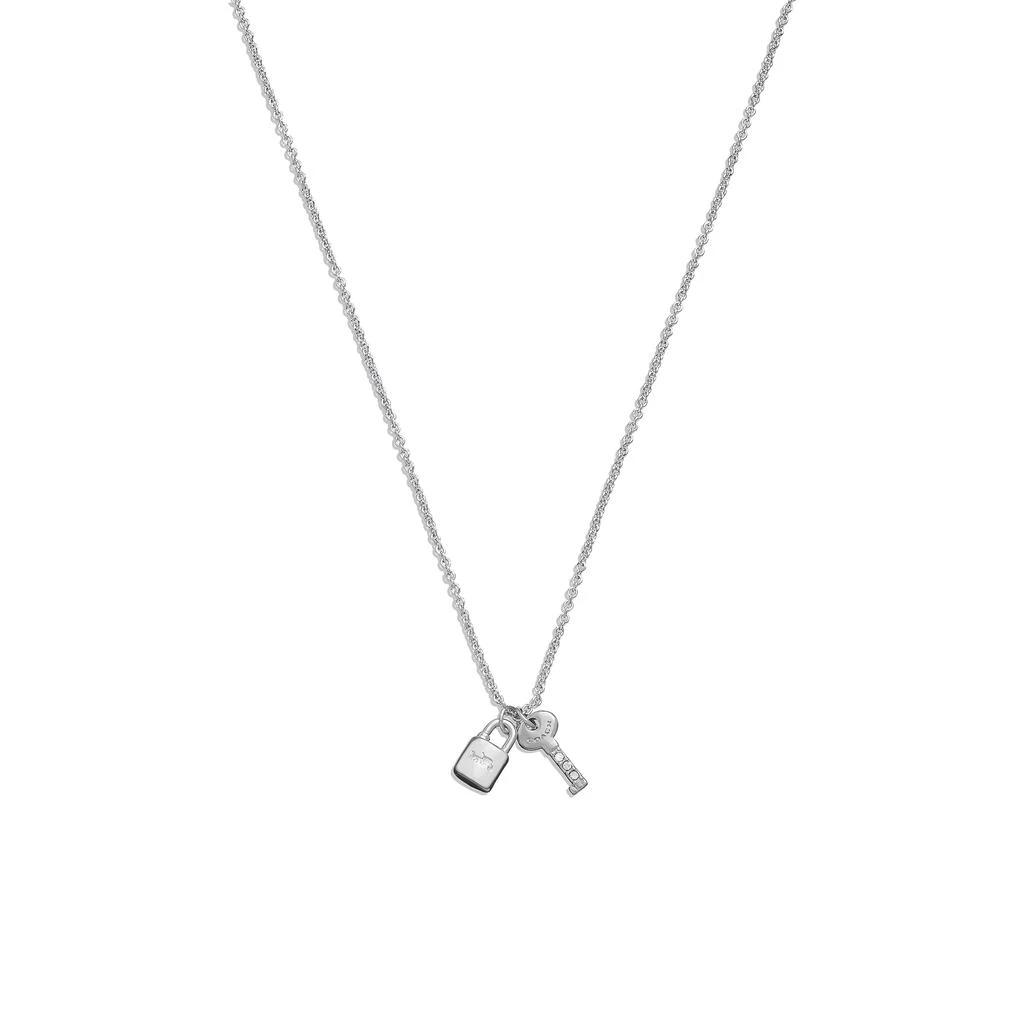 商品Coach|Signature Lock & Key Charm Pendant Necklace,价格¥498,第1张图片