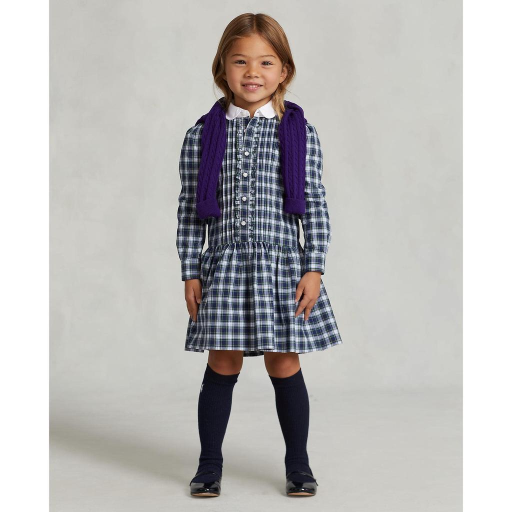 商品Ralph Lauren|Plaid Stretch Poplin Shirtdress (Little Kids),价格¥293,第5张图片详细描述