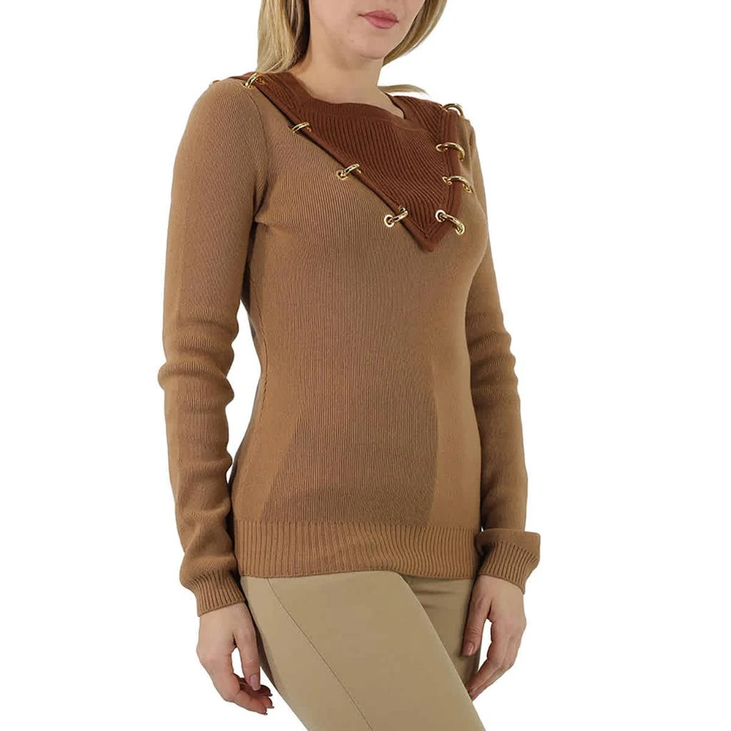 商品Burberry|Burberry Ladies Warm Camel Two-tone Wool Cashmere Sweater, Size X-Small,价格¥2779,第2张图片详细描述