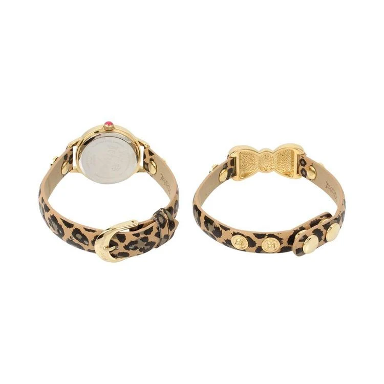 商品Betsey Johnson|Women's Brown Leopard Printed Imitation Leather Strap Watch & Bangle Bracelet Set 30mm BJ00536-39,价格¥225,第3张图片详细描述