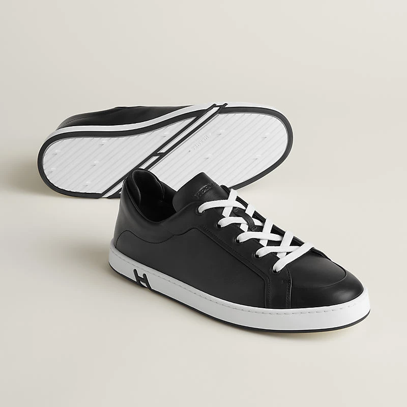 商品Hermes|Hermes/爱马仕 男士黑色小牛皮/山羊皮休闲运动鞋,价格¥6554,第1张图片