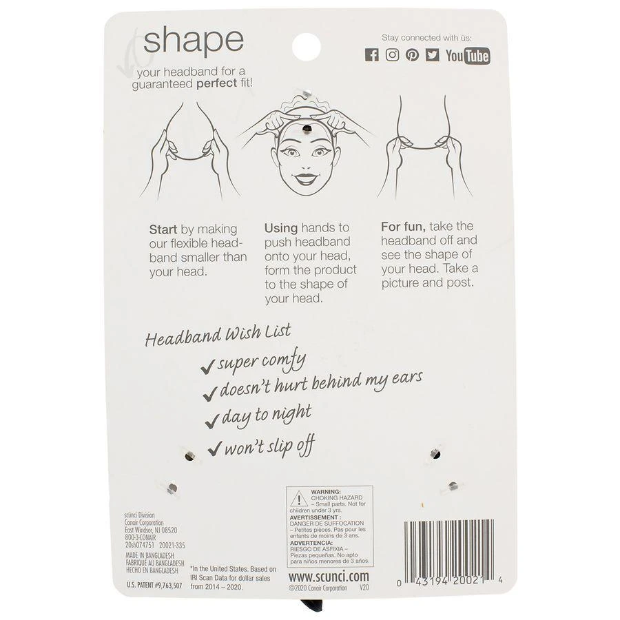 商品Scunci|No-Slip Grip Thin & Bendable Headband,价格¥32,第2张图片详细描述
