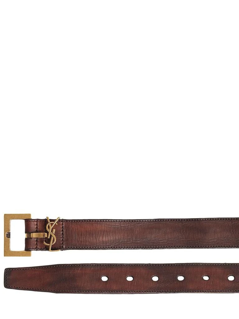 商品Yves Saint Laurent|30mm Monogram Leather Belt,价格¥4447,第2张图片详细描述