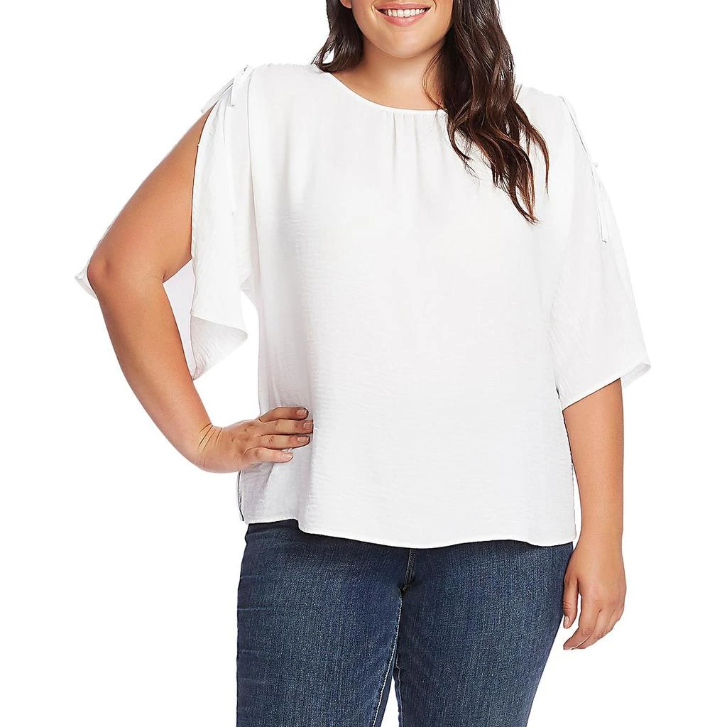 商品Vince Camuto|Vince Camuto Womens Plus Ruched Crew Neck Blouse,价格¥106,第1张图片