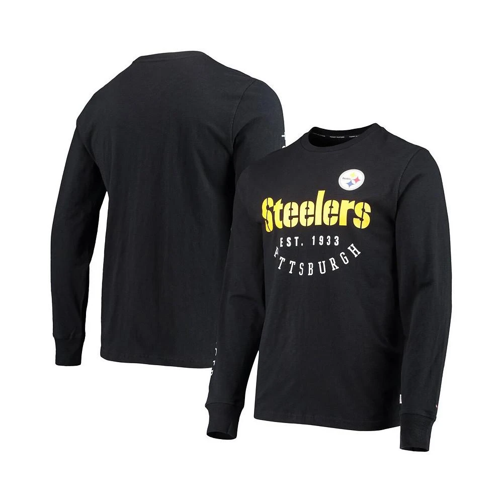 商品Tommy Hilfiger|Men's Black Pittsburgh Steelers Peter Long Sleeve T-shirt,价格¥490,第1张图片
