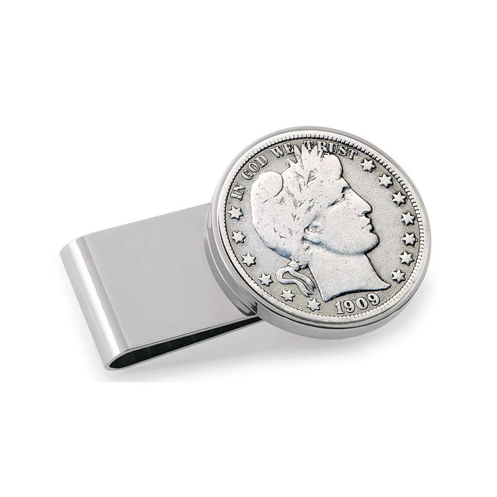 商品American Coin Treasures|Men's Silver Barber Half Dollar Stainless Steel Coin Money Clip,价格¥585,第1张图片