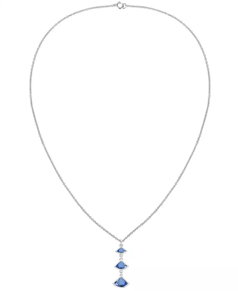 商品Macy's|Lab-Grown Sapphire Pendant Necklace (1-1/5 ct. t.w.) in Sterling Silver,价格¥835,第2张图片详细描述