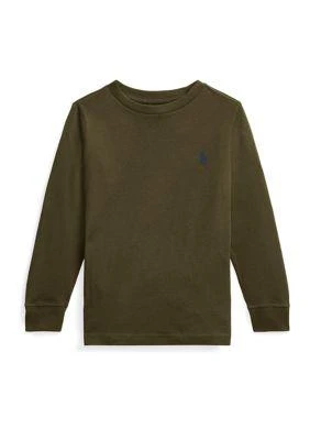 商品Ralph Lauren|Lauren Childrenswear Boys 4 7 Cotton Jersey Long Sleeve T Shirt,价格¥106,第1张图片