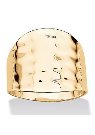 商品Palm Beach Jewelry|14k ring Yellow Gold Ring Hammered Style Cigar Band Ring,价格¥242,第1张图片
