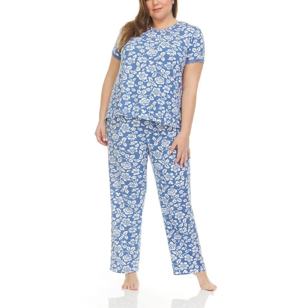 商品Flora Nikrooz|Plus Size Kerin Top and Pajama 2 Piece Set,价格¥323,第2张图片详细描述