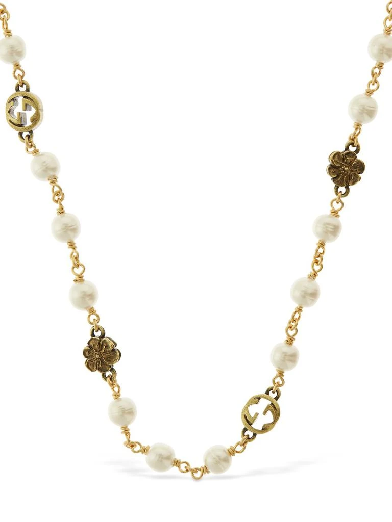 商品Gucci|Gg Flower Imitation Pearl Necklace,价格¥7498,第2张图片详细描述