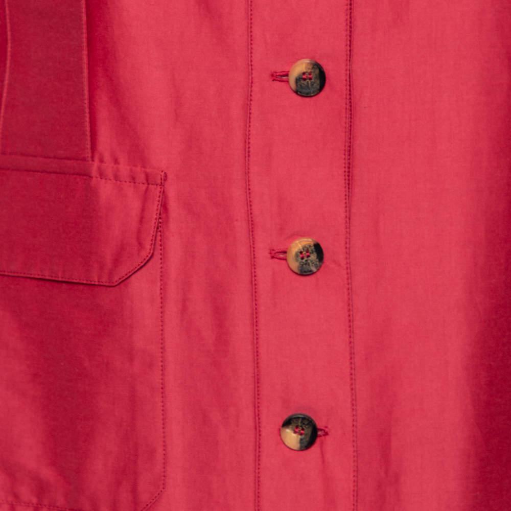 Kenzo Red Cotton Embroidered Sleeve Detail Short Shirt Dress M商品第5张图片规格展示