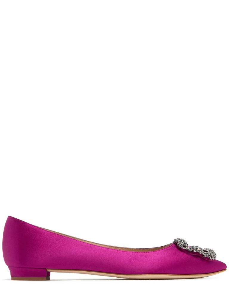 商品Manolo Blahnik|10mm Hangisi Silk Satin Flats,价格¥9110,第1张图片