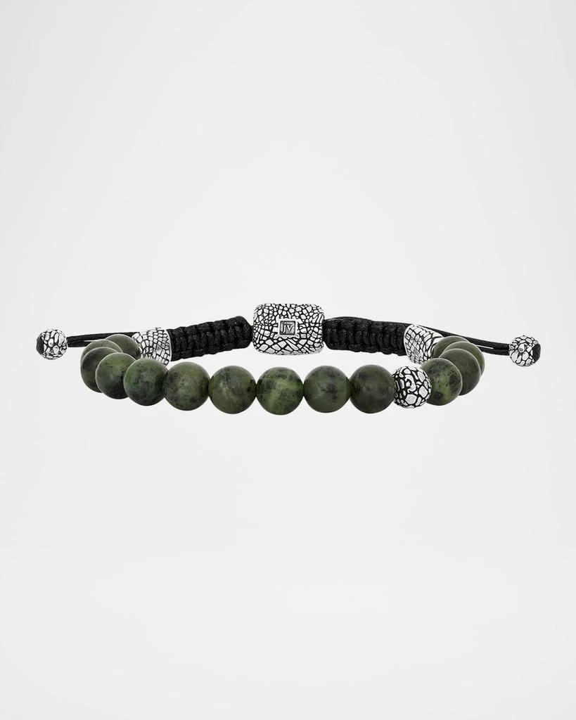 商品John Varvatos|Men's Snakeskin Sterling Silver Jade Beaded Bracelet,价格¥7324,第1张图片